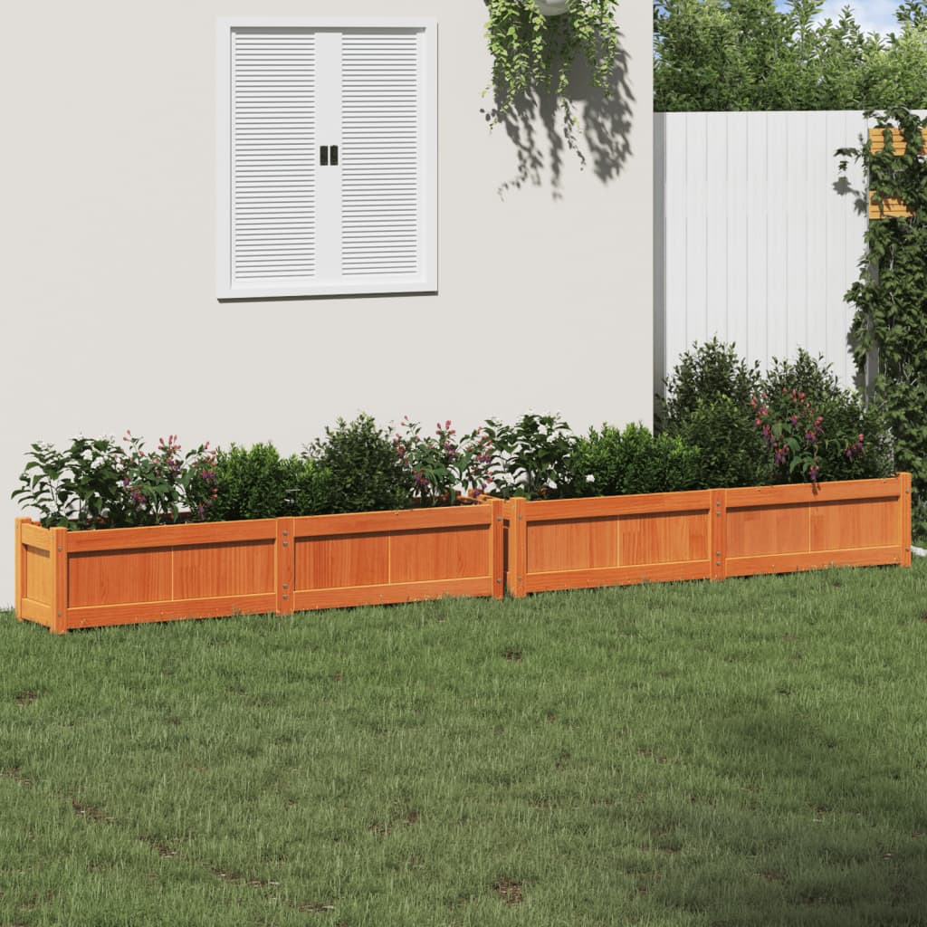 Jardinieră De Grădină, Maro Ceruit, 150X31X31 Cm Lemn Masiv Pin