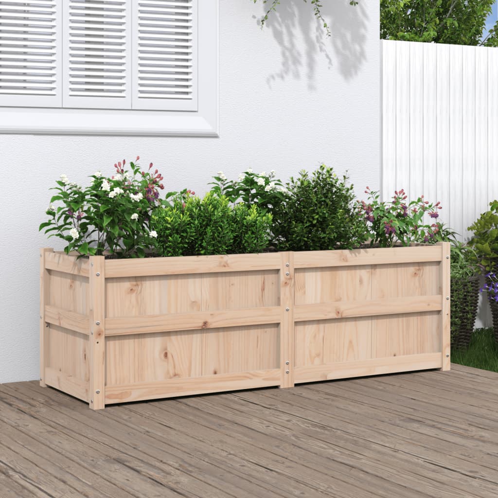 Jardinieră De Grădină, Maro Ceruit, 150X50X50 Cm Lemn Masiv Pin