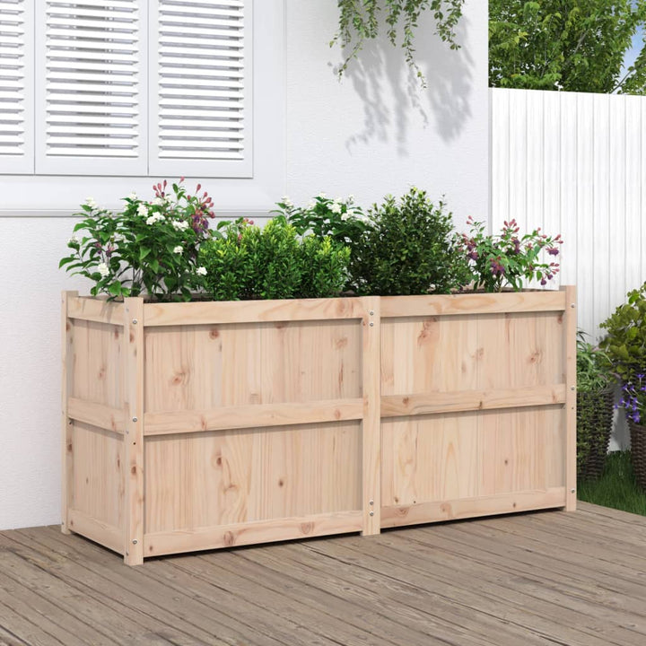 Jardinieră De Grădină, Alb, 150X50X70 Cm, Lemn Masiv De Pin