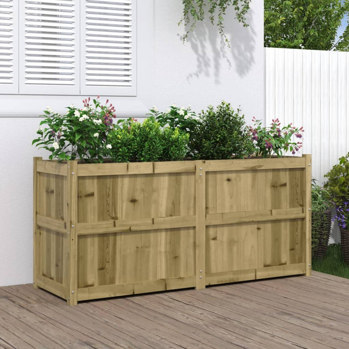 Jardinieră De Grădină, Alb, 150X50X70 Cm, Lemn Masiv De Pin