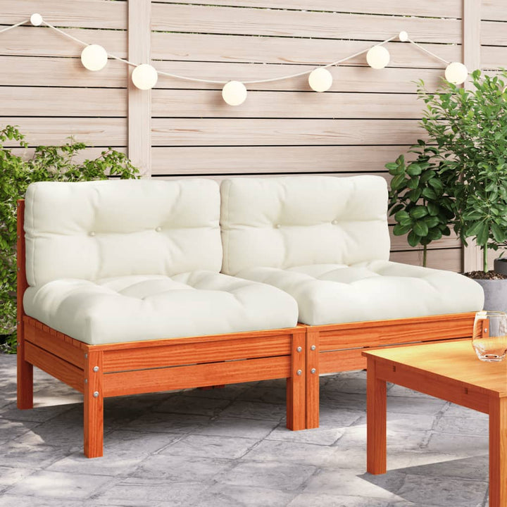 Set Mobilier Grădină Cu Perne, 3 Piese, , Lemn Masiv Pin