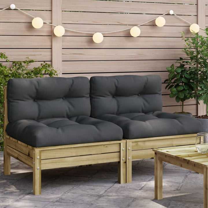 Set Mobilier Grădină Cu Perne, 3 Piese, , Lemn Masiv Pin
