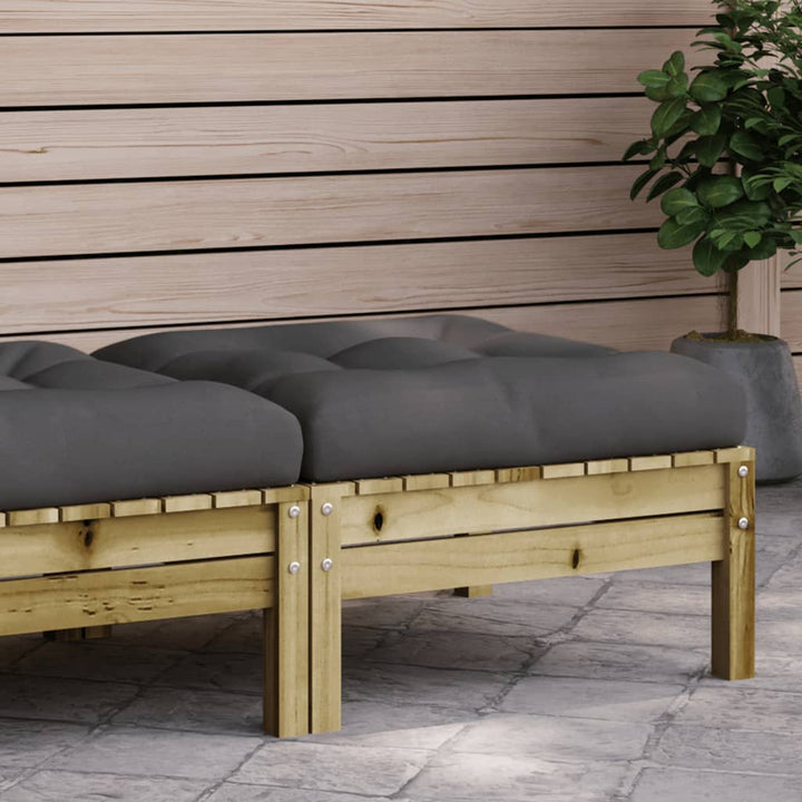 Set Mobilier Grădină Cu Perne, 3 Piese, , Lemn Masiv Pin