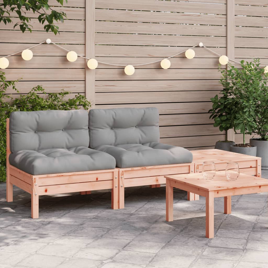 Set Mobilier Grădină Cu Perne, 3 Piese, , Lemn Masiv Pin