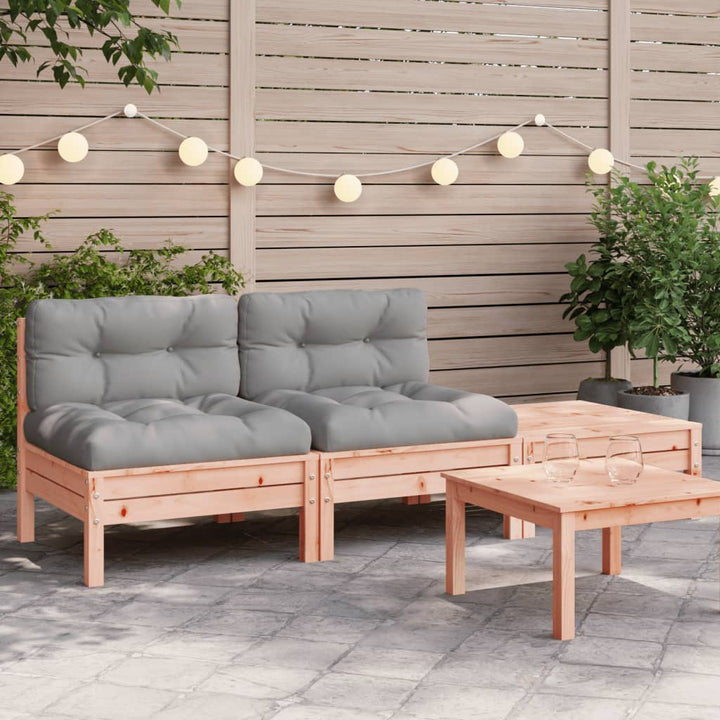 Set Mobilier Grădină Cu Perne, 3 Piese, , Lemn Masiv Pin