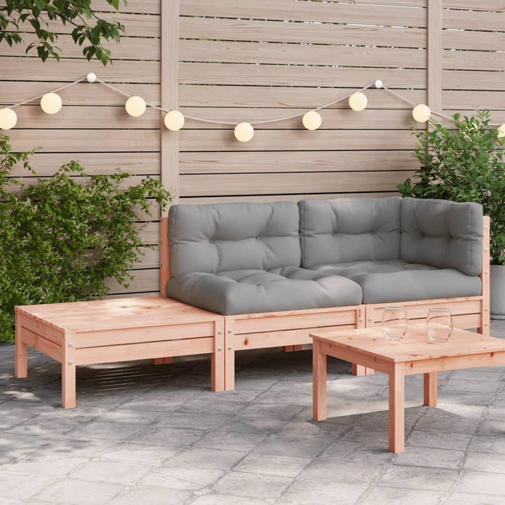 Set Mobilier Grădină Cu Perne, 3 Piese, , Lemn Masiv Pin