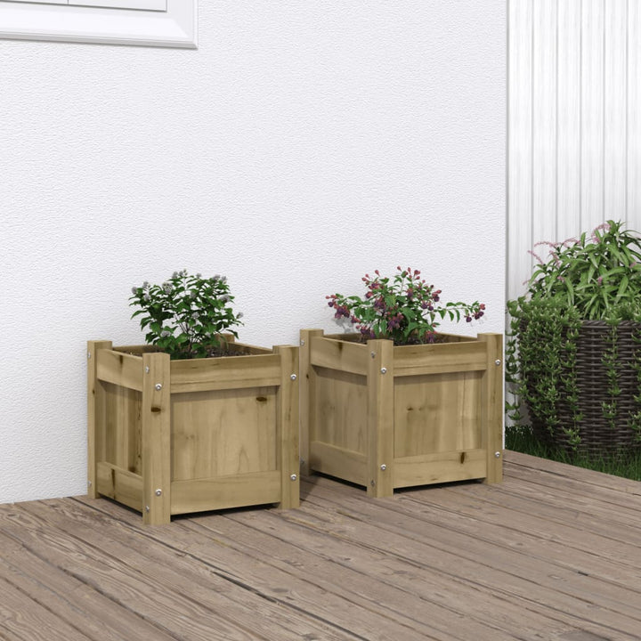 Jardinieră De Grădină, 31X31X31 Cm, Lemn Masiv De Pin