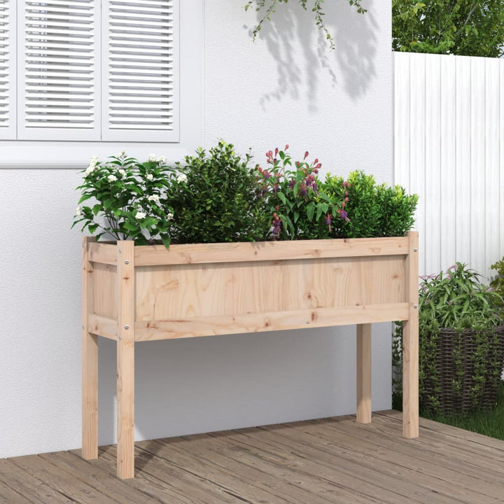 Jardinieră Grădină Cu Picioare Maro Ceruit 110X31X70Cm Lemn Pin