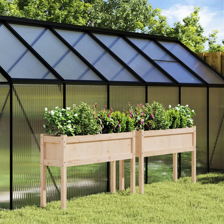 Jardinieră Grădină Cu Picioare Maro Ceruit 110X31X70Cm Lemn Pin