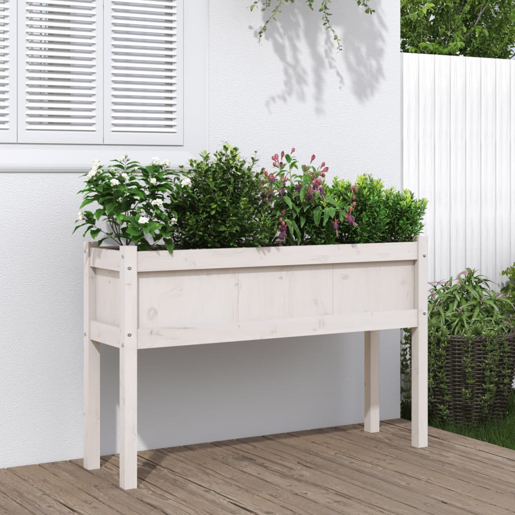 Jardinieră Grădină Cu Picioare Maro Ceruit 110X31X70Cm Lemn Pin
