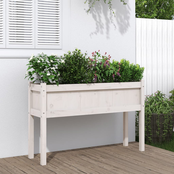 Jardinieră Grădină Cu Picioare Maro Ceruit 110X31X70Cm Lemn Pin