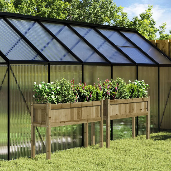 Jardinieră Grădină Cu Picioare Maro Ceruit 110X31X70Cm Lemn Pin