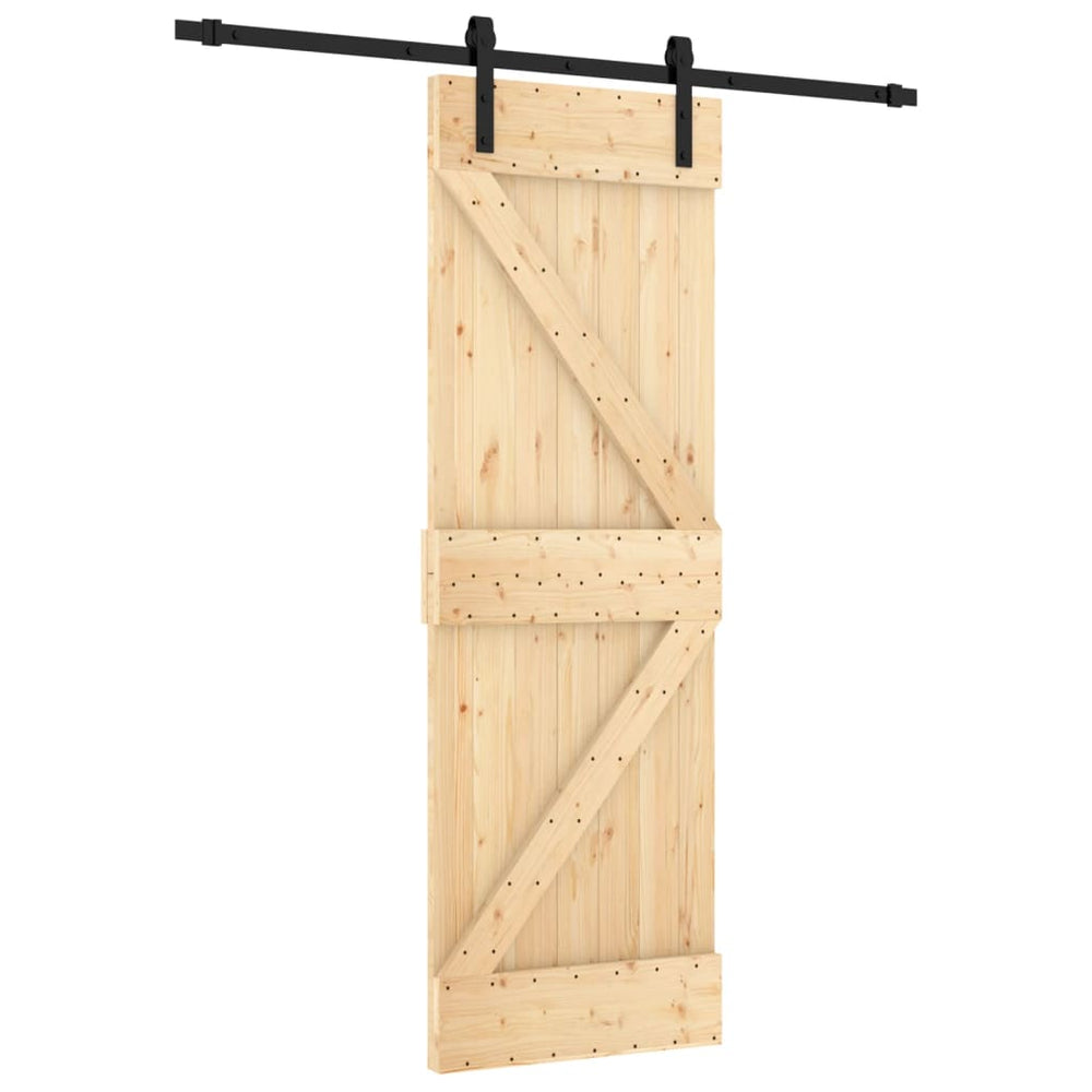 Ușă Glisantă Cu Set De Feronerie 70X210 Cm, Lemn Masiv De Pin