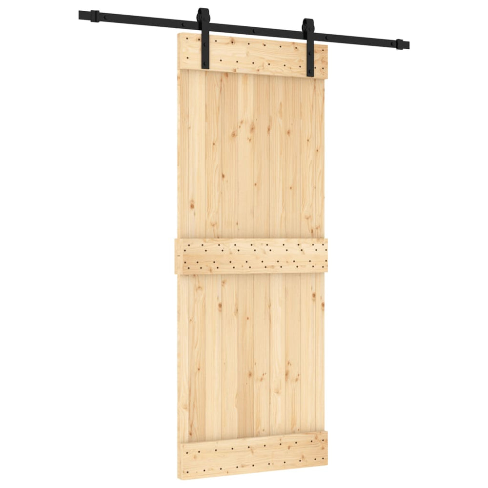 Ușă Glisantă Cu Set De Feronerie 80X210 Cm, Lemn Masiv De Pin