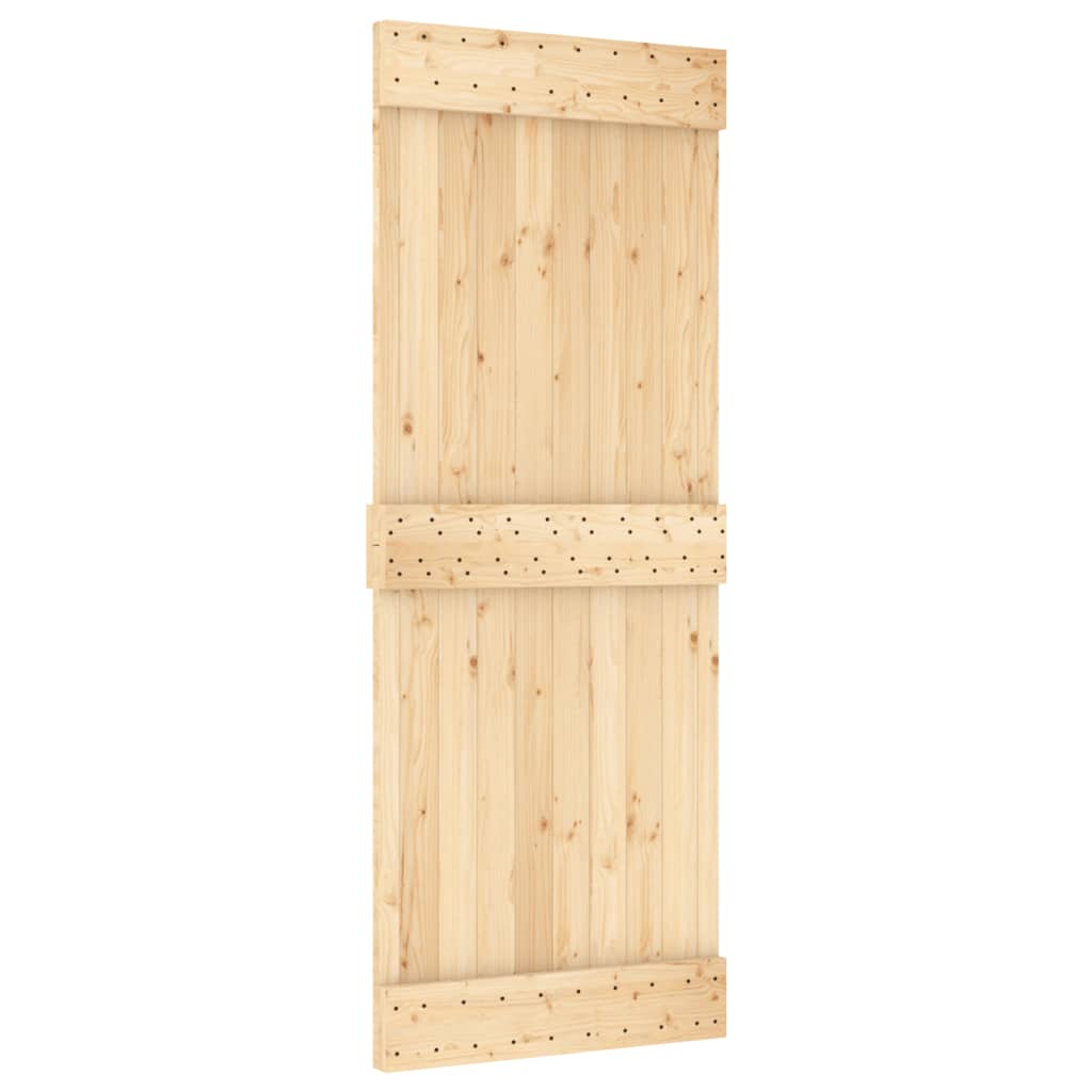 Ușă Glisantă Cu Set De Feronerie 80X210 Cm, Lemn Masiv De Pin