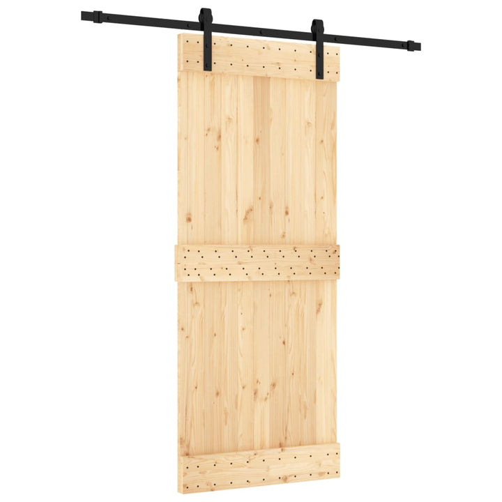 Ușă Glisantă Cu Set De Feronerie 85X210 Cm, Lemn Masiv De Pin
