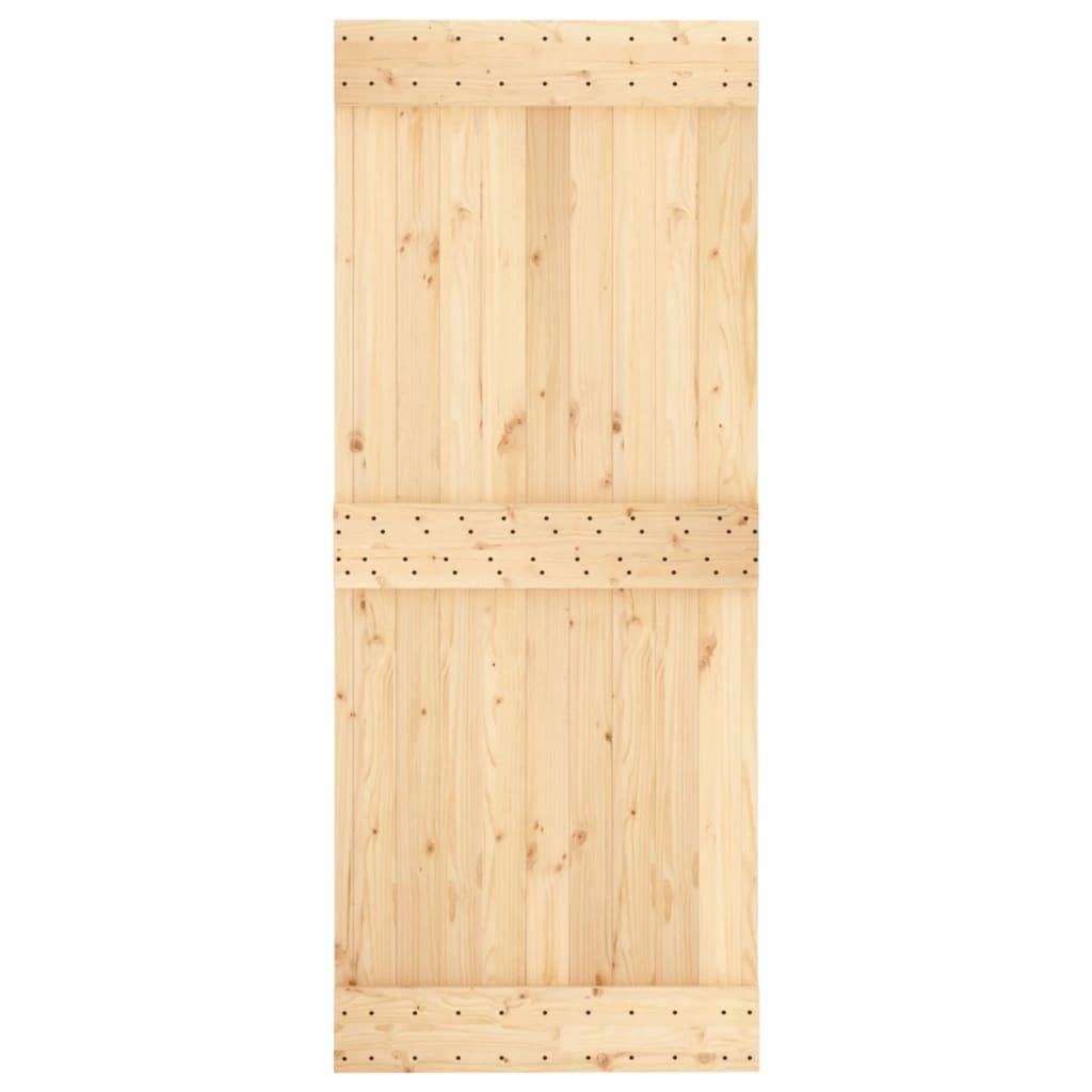 Ușă Glisantă Cu Set De Feronerie 85X210 Cm, Lemn Masiv De Pin