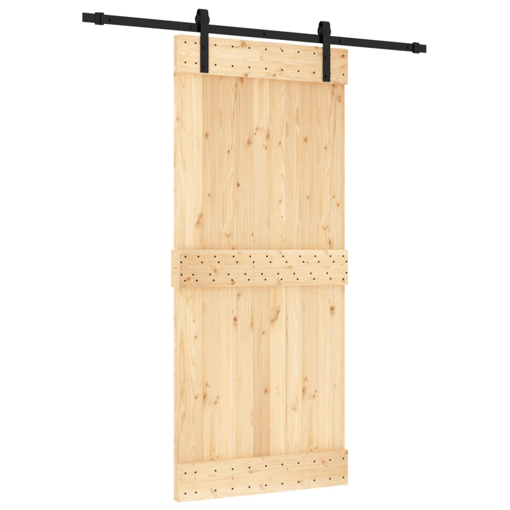 Ușă Glisantă Cu Set Feronerie, 90X210 Cm, Lemn Masiv De Pin