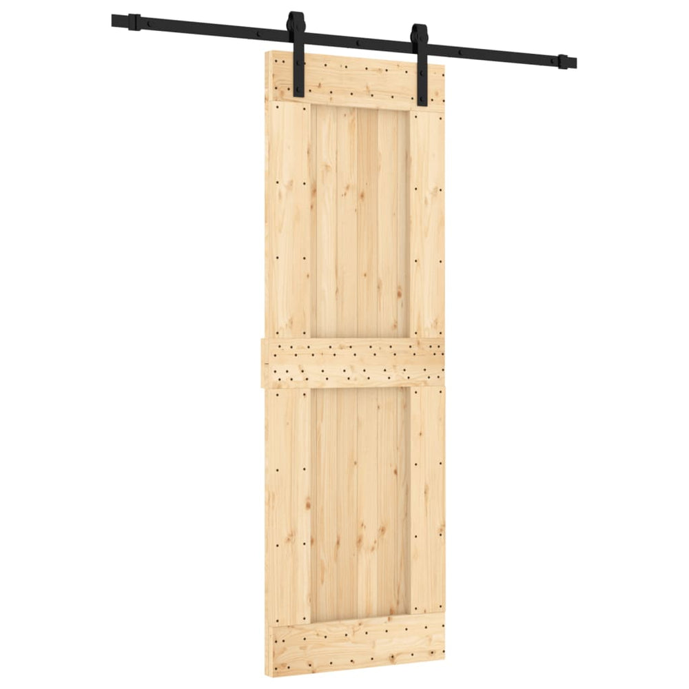 Ușă Glisantă Cu Set De Feronerie 70X210 Cm, Lemn Masiv De Pin