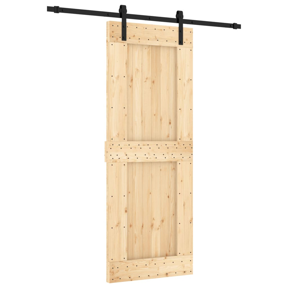 Ușă Glisantă Cu Set De Feronerie 80X210 Cm, Lemn Masiv De Pin