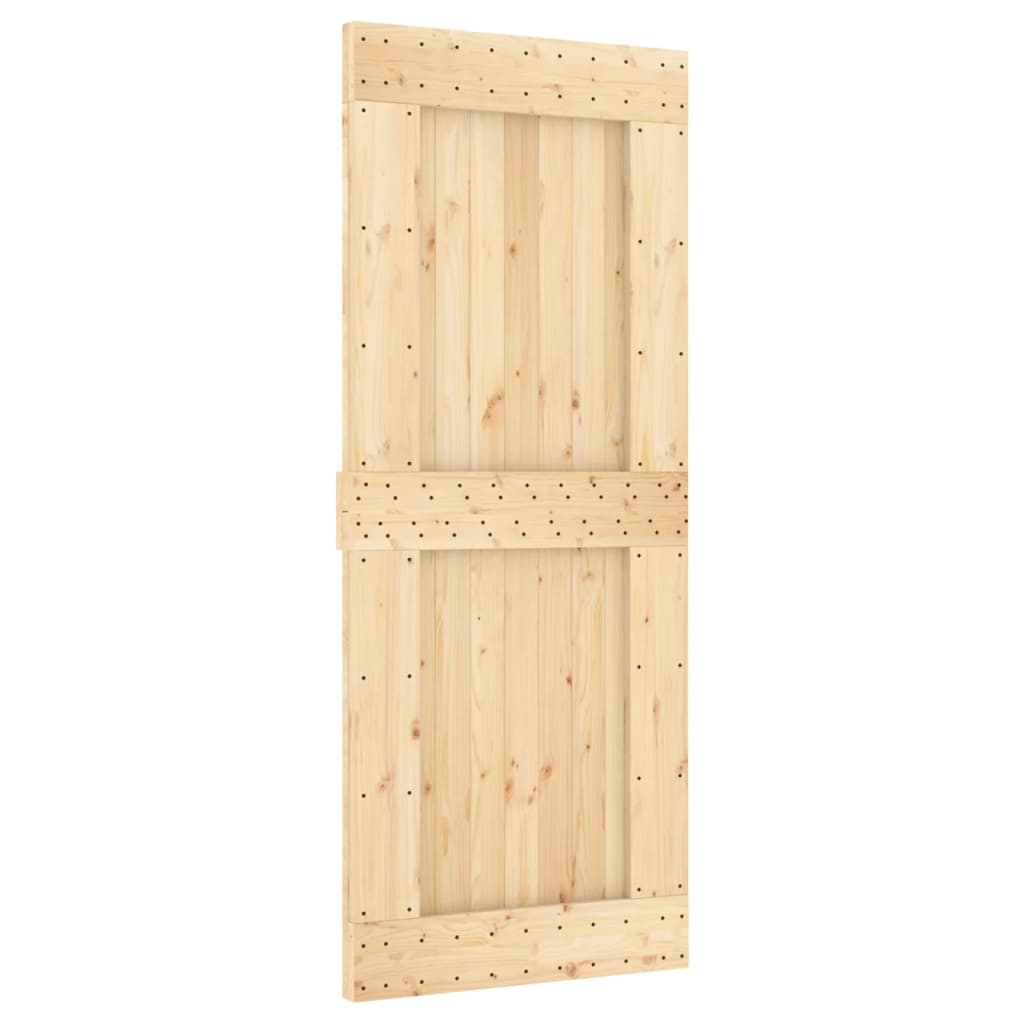 Ușă Glisantă Cu Set De Feronerie 85X210 Cm, Lemn Masiv De Pin