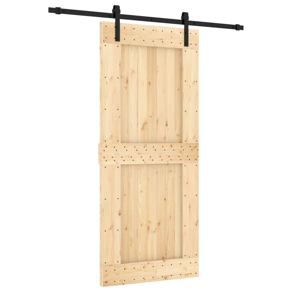 Ușă Glisantă Cu Set Feronerie, 90X210 Cm, Lemn Masiv De Pin
