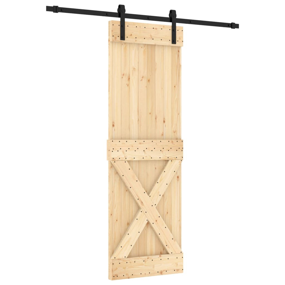 Ușă Glisantă Cu Set De Feronerie 70X210 Cm, Lemn Masiv De Pin