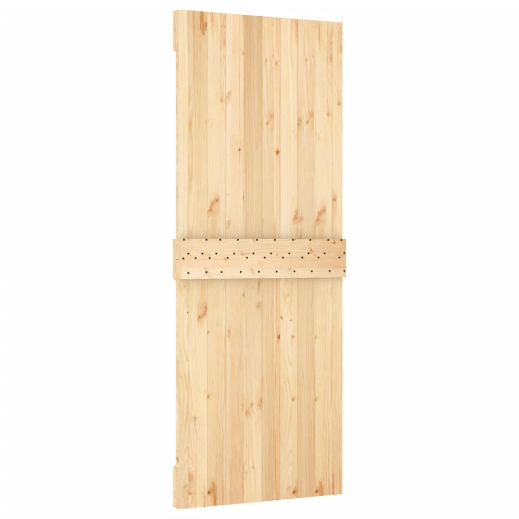 Ușă Glisantă Cu Set De Feronerie 80X210 Cm, Lemn Masiv De Pin
