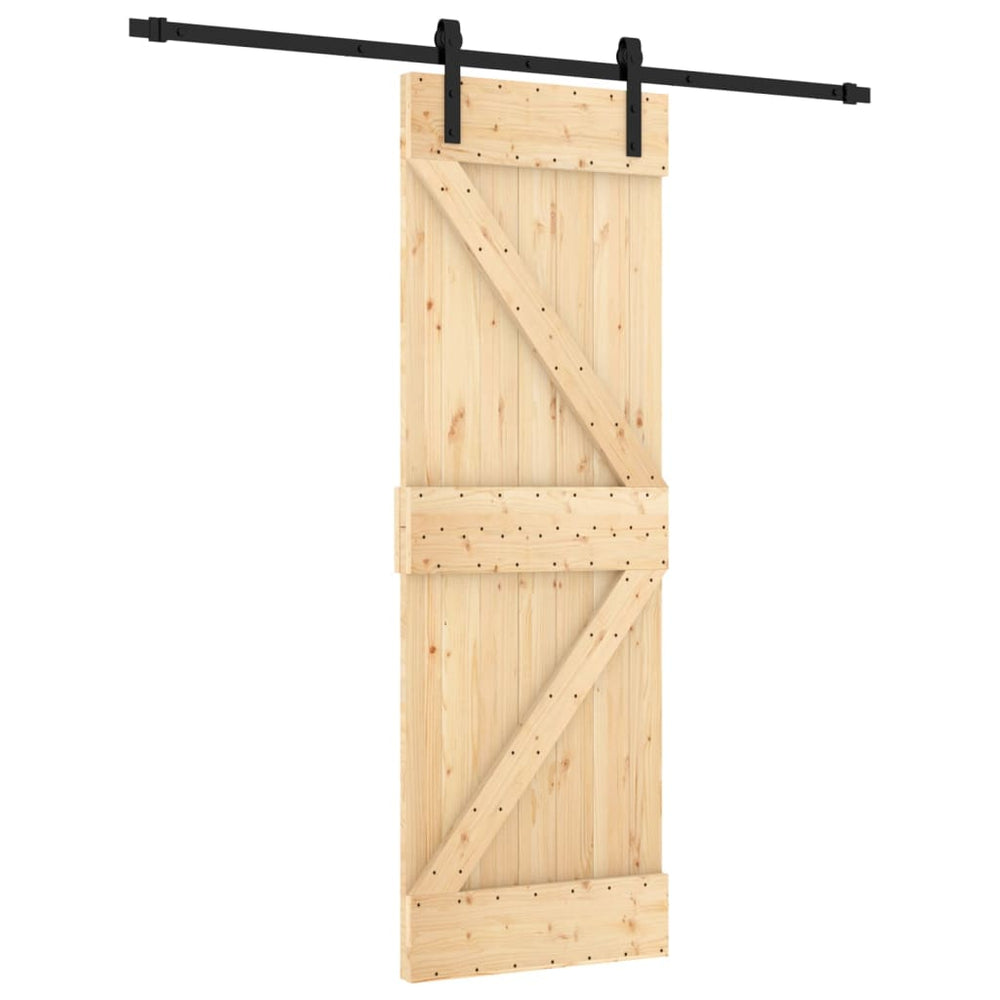Ușă Glisantă Cu Set De Feronerie 70X210 Cm, Lemn Masiv De Pin