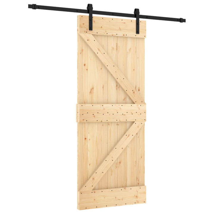 Ușă Glisantă Cu Set De Feronerie 85X210 Cm, Lemn Masiv De Pin