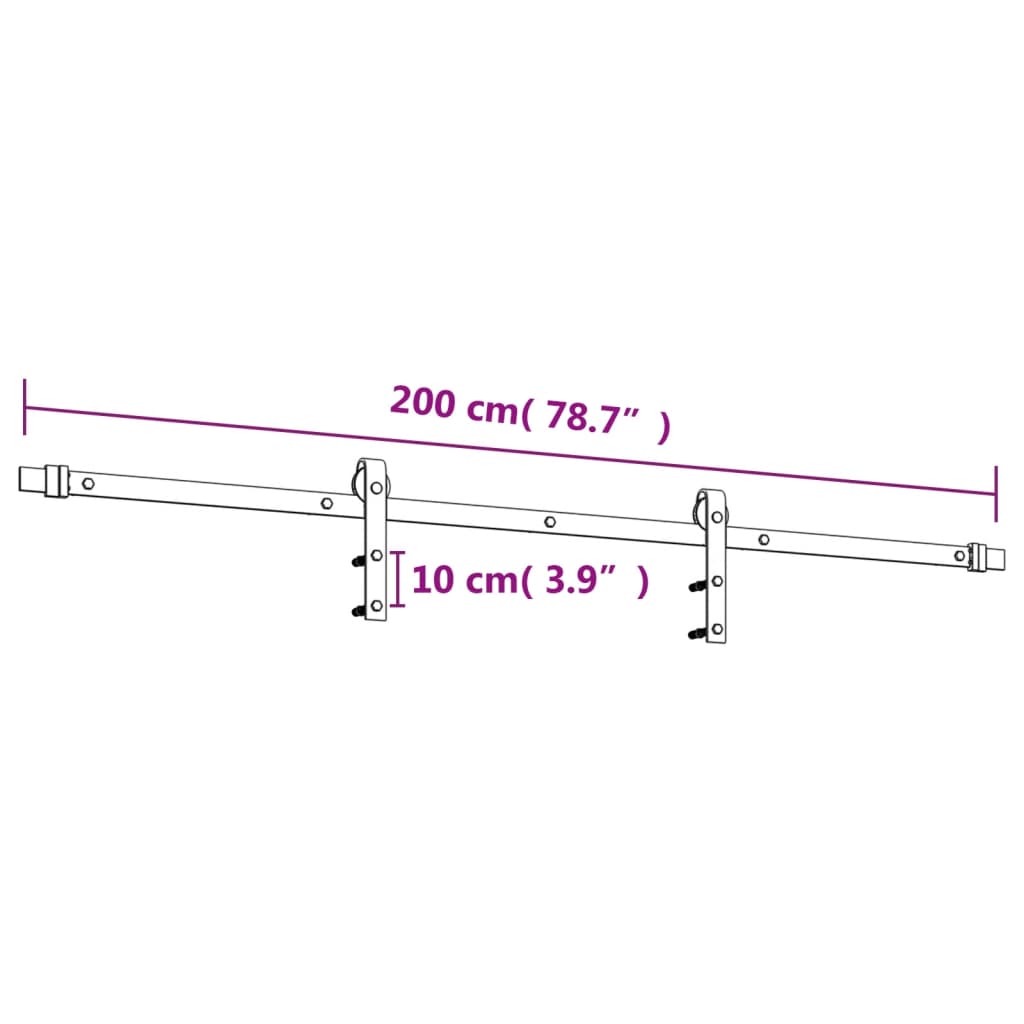 Ușă Glisantă Cu Set De Feronerie 85X210 Cm, Lemn Masiv De Pin