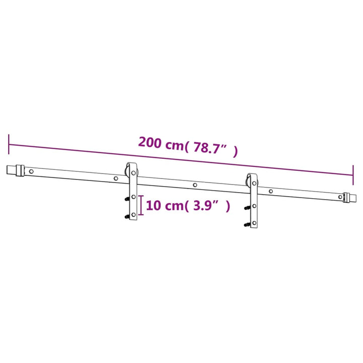 Ușă Glisantă Cu Set De Feronerie 85X210 Cm, Lemn Masiv De Pin