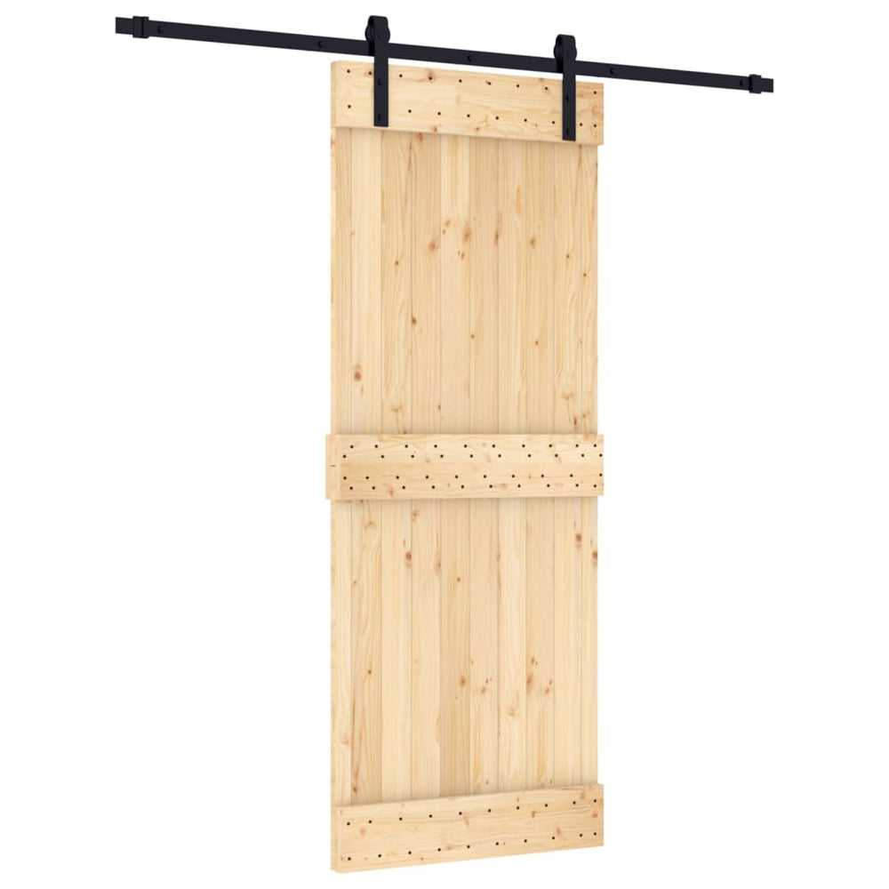 Ușă Glisantă Cu Set De Feronerie 80X210 Cm, Lemn Masiv De Pin