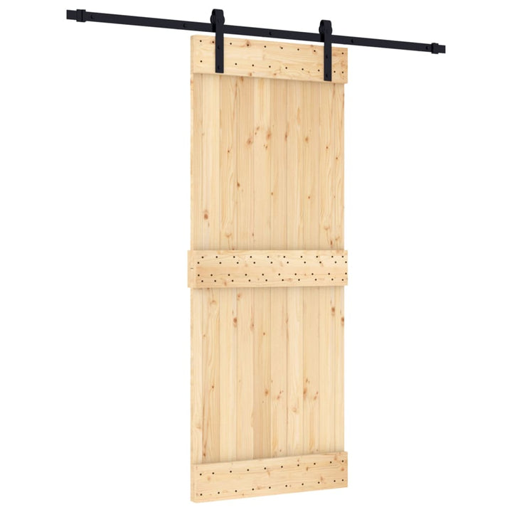 Ușă Glisantă Cu Set De Feronerie 80X210 Cm, Lemn Masiv De Pin