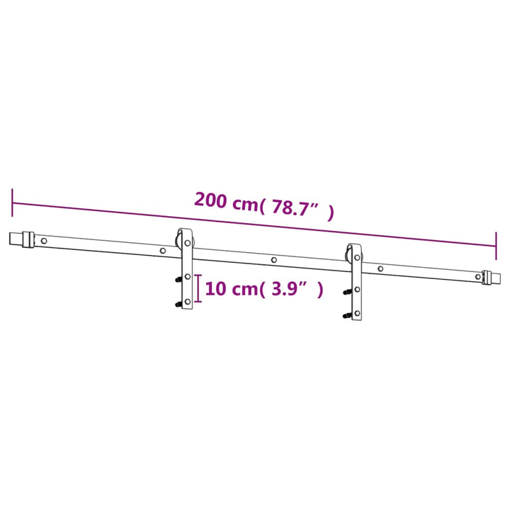 Ușă Glisantă Cu Set De Feronerie 80X210 Cm, Lemn Masiv De Pin