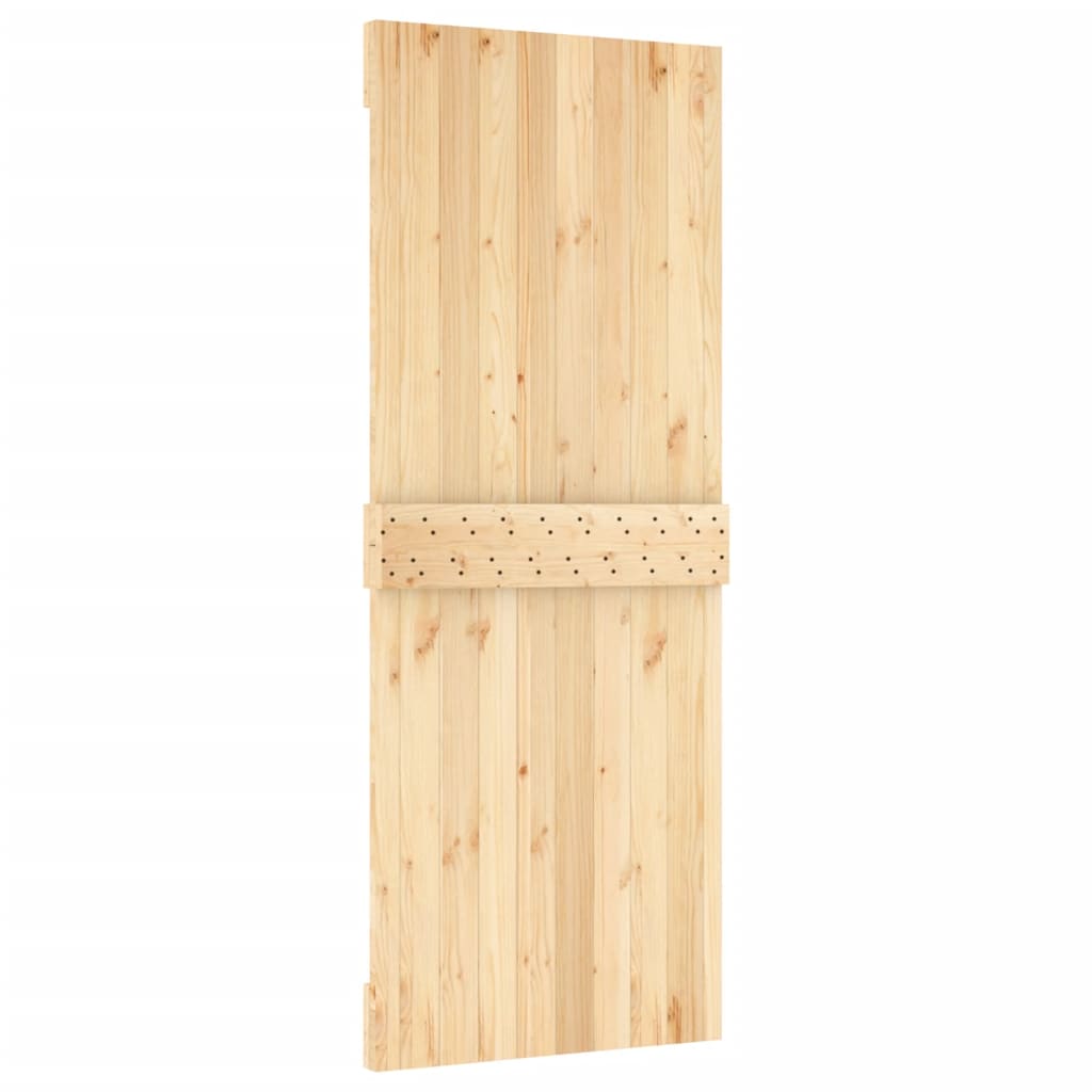 Ușă Glisantă Cu Set De Feronerie 80X210 Cm, Lemn Masiv De Pin