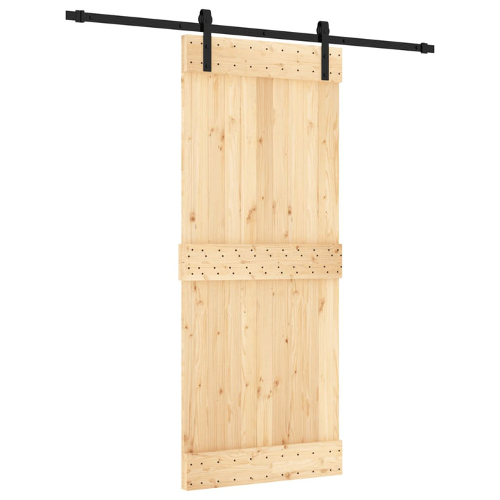 Ușă Glisantă Cu Set De Feronerie 85X210 Cm, Lemn Masiv De Pin