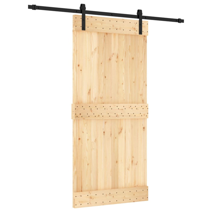Ușă Glisantă Cu Set De Feronerie 95X210 Cm, Lemn Masiv De Pin