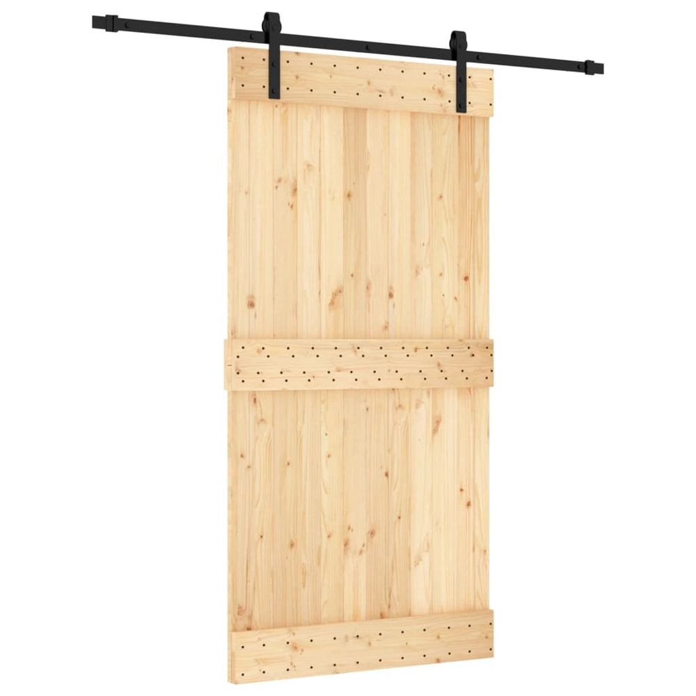 Ușă Glisantă Cu Set Feronerie, 100X210 Cm, Lemn Masiv De Pin