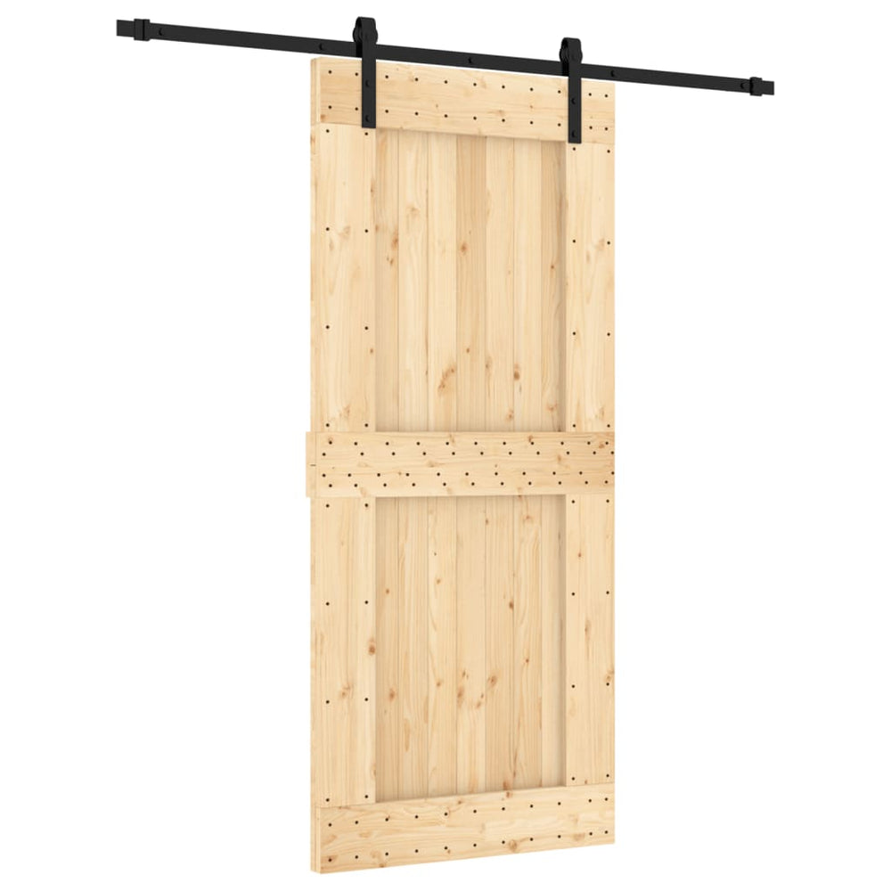 Ușă Glisantă Cu Set Feronerie, 90X210 Cm, Lemn Masiv De Pin