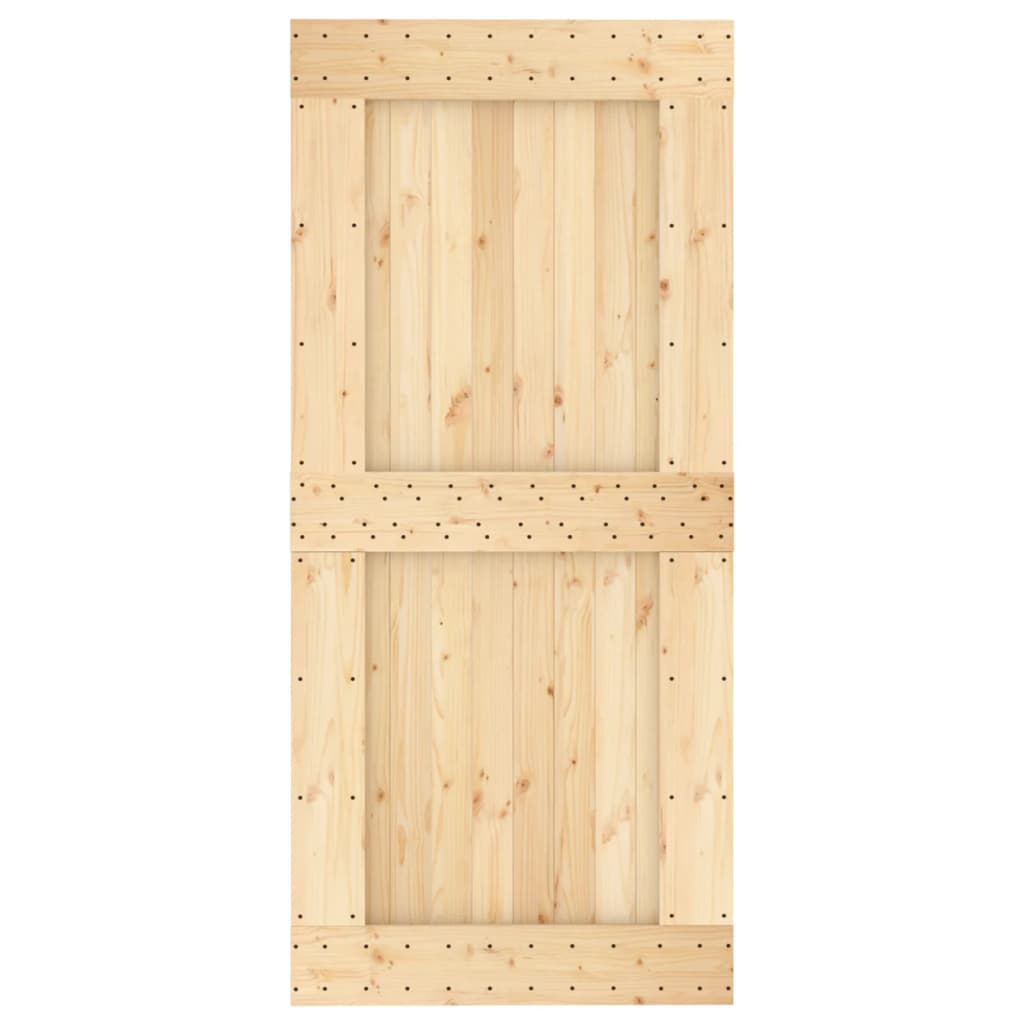 Ușă Glisantă Cu Set De Feronerie 95X210 Cm, Lemn Masiv De Pin