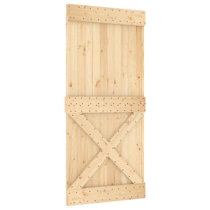 Ușă Glisantă Cu Set De Feronerie 95X210 Cm, Lemn Masiv De Pin