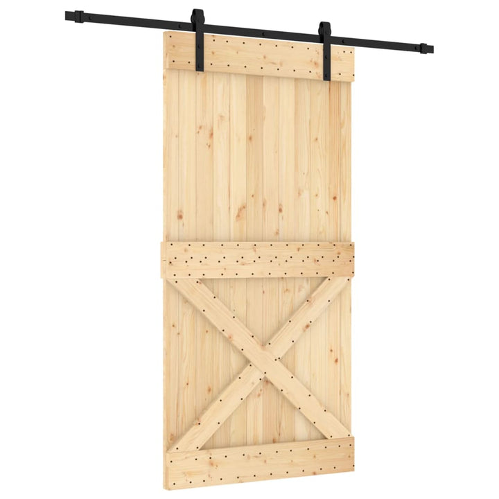 Ușă Glisantă Cu Set Feronerie, 100X210 Cm, Lemn Masiv De Pin