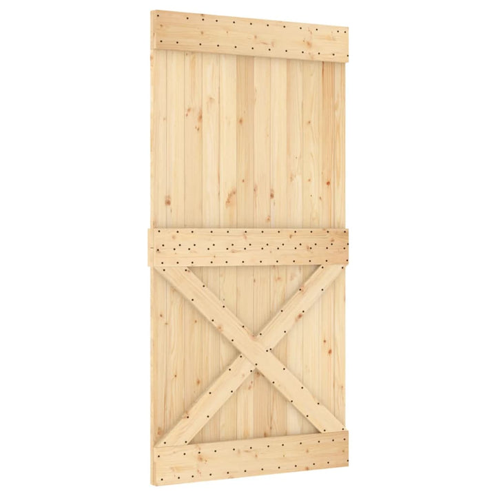 Ușă Glisantă Cu Set Feronerie, 100X210 Cm, Lemn Masiv De Pin