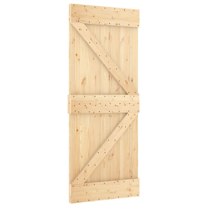Ușă Glisantă Cu Set De Feronerie 80X210 Cm, Lemn Masiv De Pin