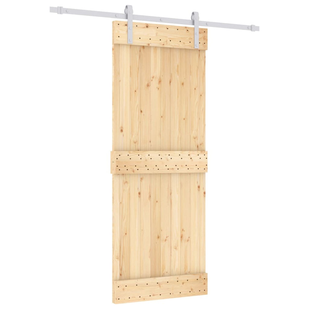 Ușă Glisantă Cu Set De Feronerie 80X210 Cm, Lemn Masiv De Pin