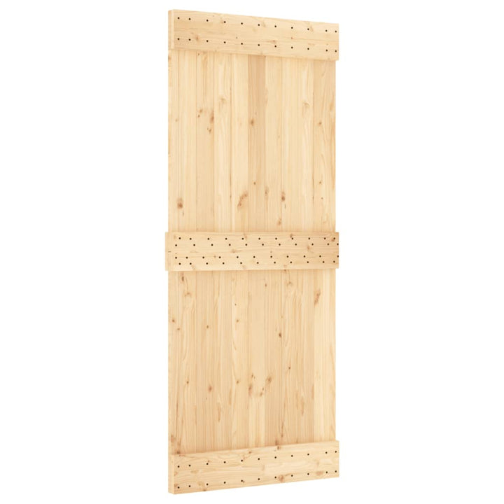 Ușă Glisantă Cu Set De Feronerie 85X210 Cm, Lemn Masiv De Pin