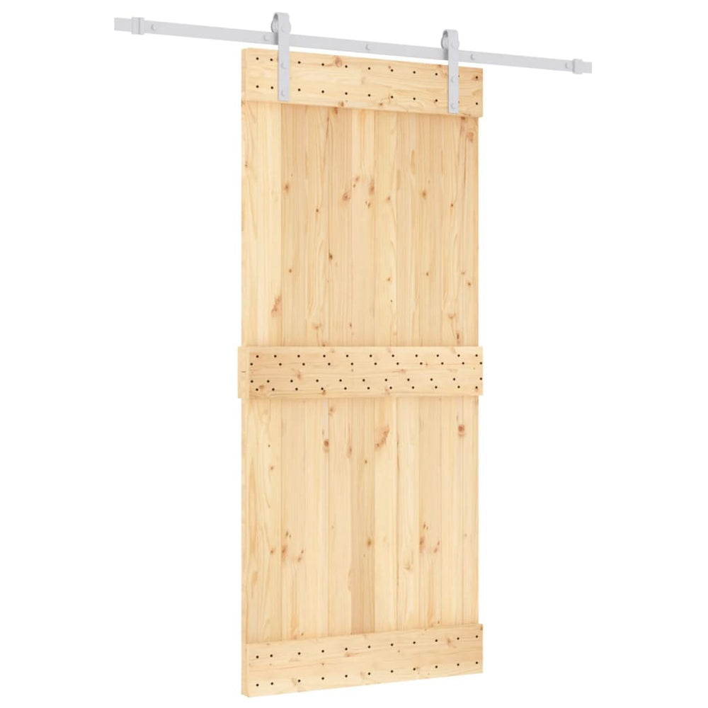 Ușă Glisantă Cu Set Feronerie, 90X210 Cm, Lemn Masiv De Pin