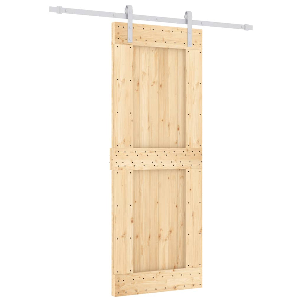 Ușă Glisantă Cu Set De Feronerie 80X210 Cm, Lemn Masiv De Pin