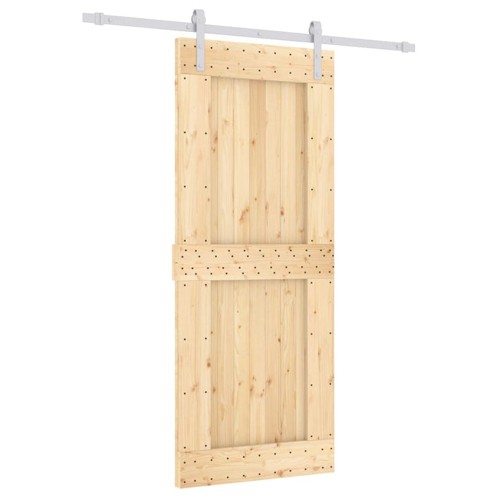 Ușă Glisantă Cu Set De Feronerie 85X210 Cm, Lemn Masiv De Pin